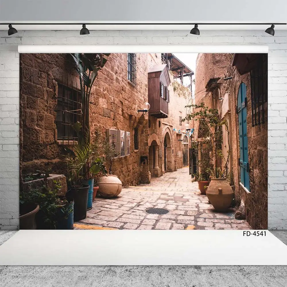 

Scenic Vintage Street Stone House Old Path Scenery Background Children Young Portrait Photography Backdrop For Photo Studio Prop