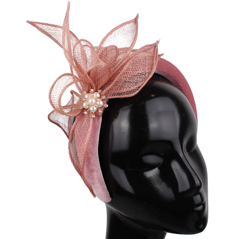 

Gorgeous Ladies Princess Wedding Hair Band Accessories Women Fashion Dinner Headwear Fascinators For Ladies Sinamay Headdress