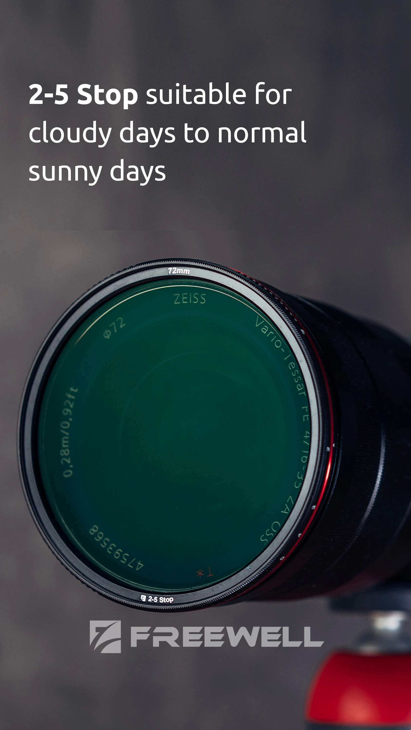 Freewell-filtro nd padrão, parada rígida, 77mm, padrão, dia 2 a 5 paradas