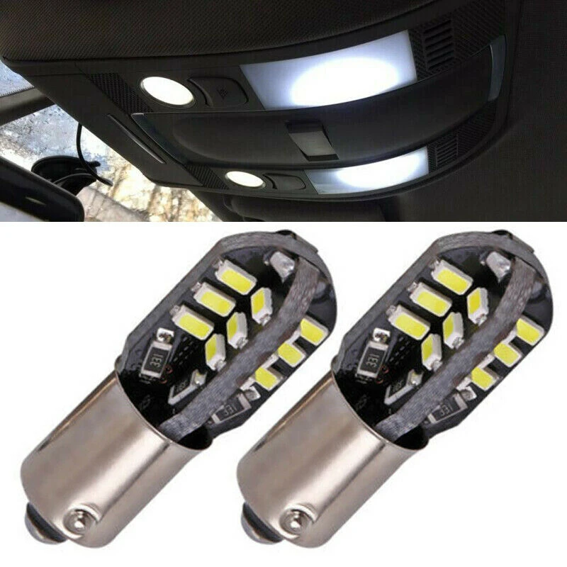 

2Pcs Car Auto LED Fog Light Taillight BA9S 233 T4W 24 SMD Canbus Parking Light Bulb White 12V Bulb Reading License Plate Lamp