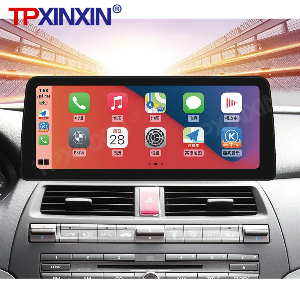 IPS Android 10.0 6 + 128G untuk Honda Accord 8 2006-2012 Pemutar Multimedia Perekam Pita Stereo Navigasi GPS Unit Kepala Radio Otomatis