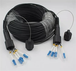 50mtr 4 cores Outdoor OM3 LC-LC Fiber optic Patch cord waterproof SM Armored LSZH CPRI TPU cable Singlemode FTTH FTTA jumper