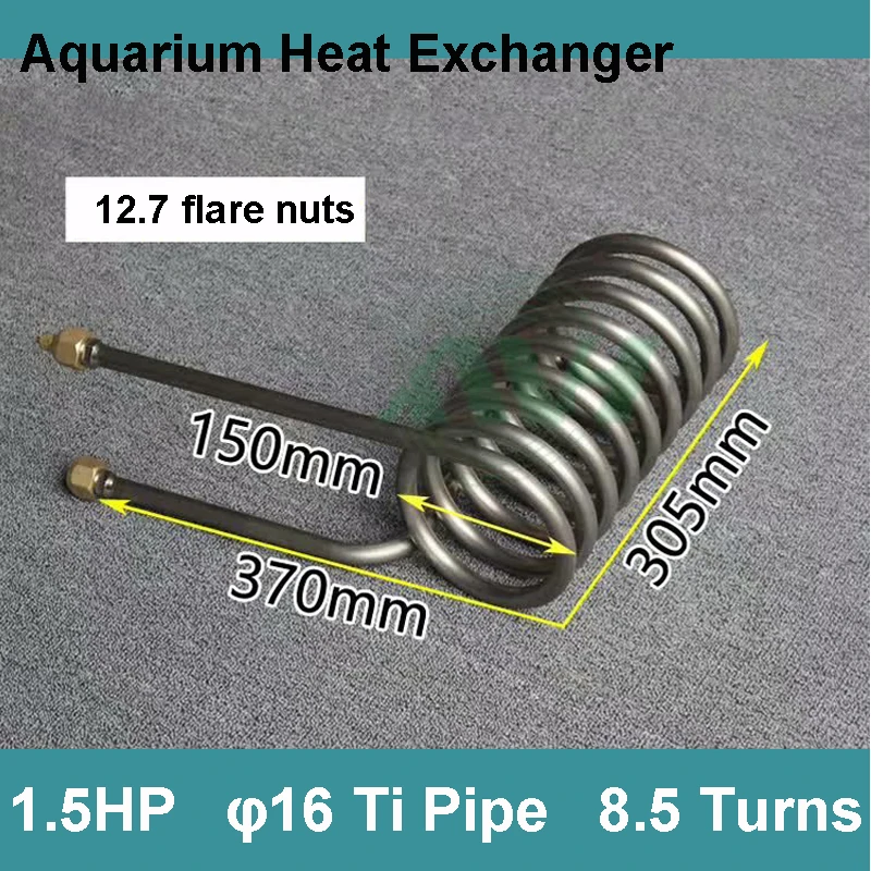 

1.5HP Titanium Tube Evaporator for Refrigeration Fish Tank Heat Exchanger Industrial Grade Titanium Tube Heat Exchanger
