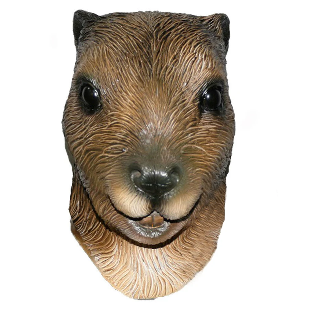 Realistic Wildlife Latex Mask Animal Squirrel Carnival Party Mask Beaver Halloween Costume Party