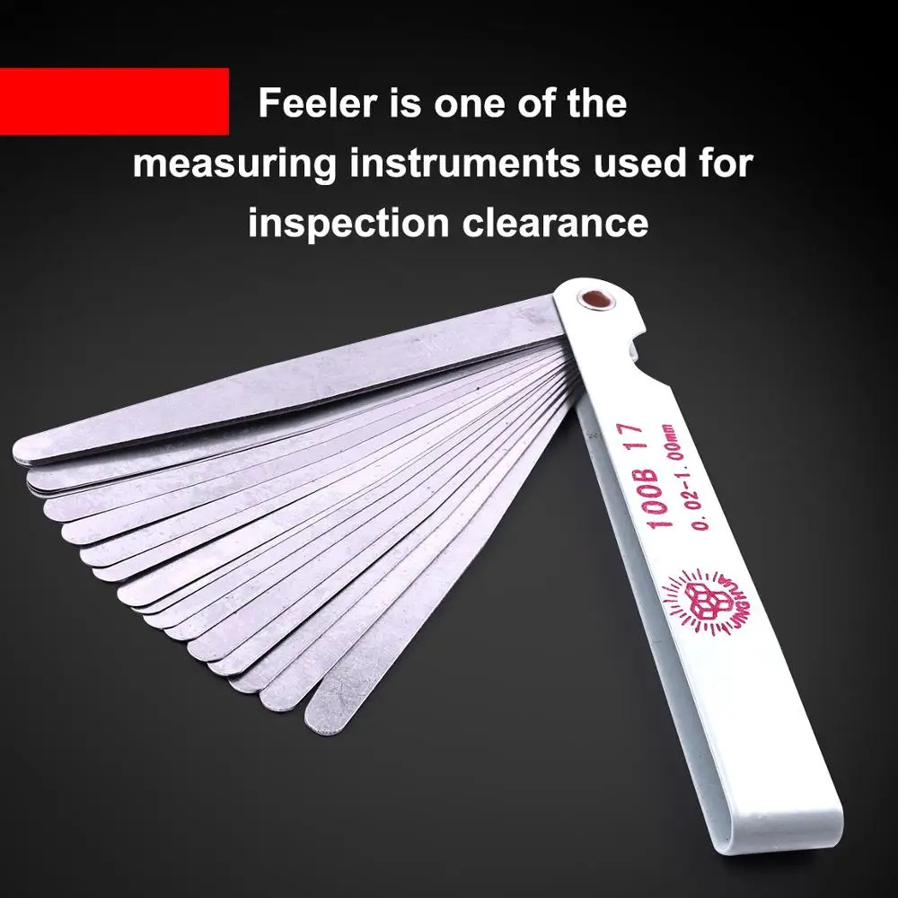 2 Chiếc Hệ Mét Feeler Đo 17 Lưỡi Dao Gap Filler 100Mm Chiều Dài Feeler Đo 0.02-1.00Mm Đo Độ Dày công Cụ