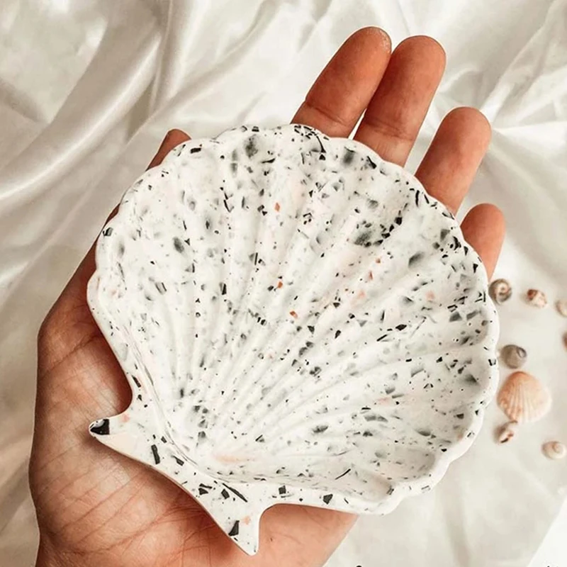 

Форма для ракушек, мягкая устойчивая к разрыву силиконовая форма для бетона, форма в форме ракушки для хранения ювелирных изделий, Пластиковая форма для подноса