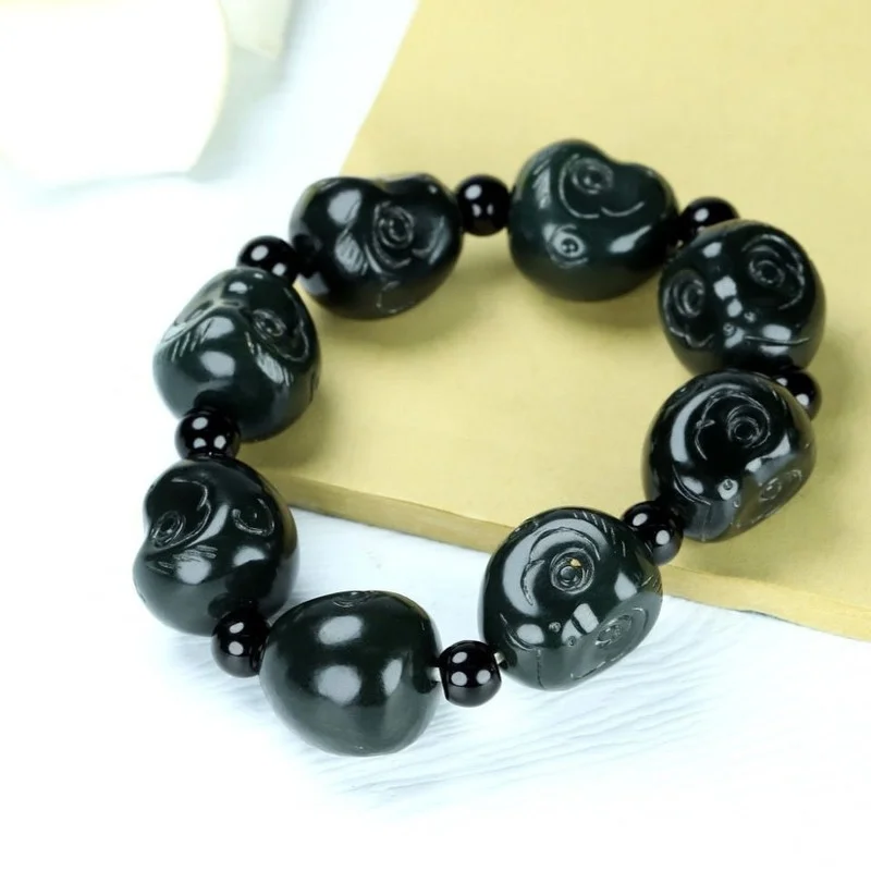 Hot Selling Natural Monkey Head String Bracelet Charm Jewellery Women's Hand-Carved Bracelet for Women Men Fashion Accessories