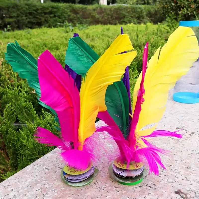 1PC Colorful Feathers Kick Shuttlecock Chinese Jianzi Foot Sports Outdoor Toy Game Outdoor Sports Activities