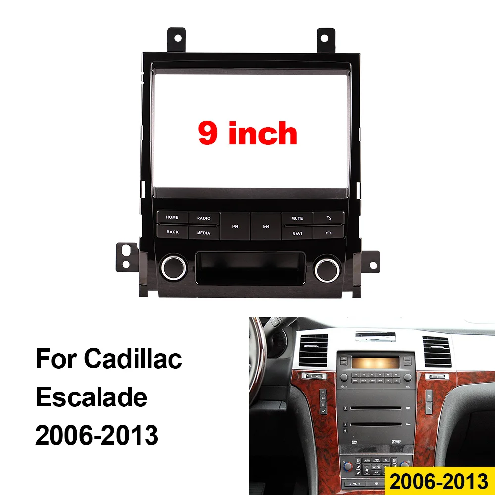 New Black ABS Plastic Trim Frame Replace For Cadillac Escalade/ Seville SLS Refit Car Android Radio DVD Navigation Dashboard