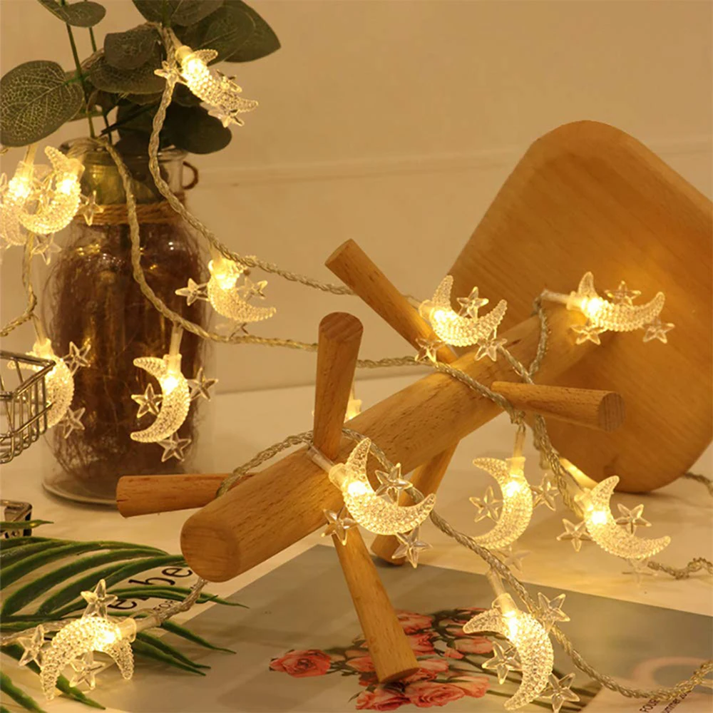 Fairy LED String Star Moon String Light Battery/USB/Solar Powered Garland String Light for New Year Christmas Wedding Home Decor