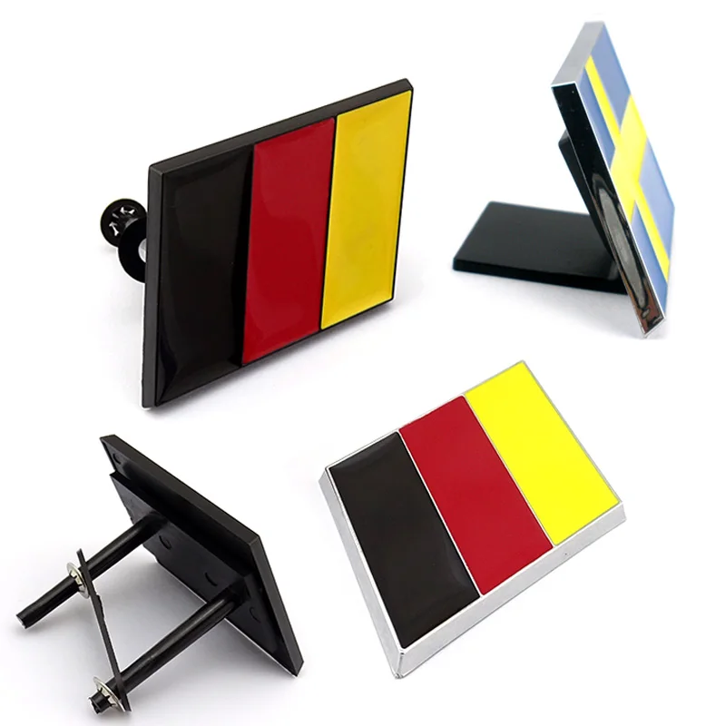 3D Plastic ABS Car Door Side Badge logo Tailgate grill grille Car Sticker GERMANY / SWEDEN Natioanl Flag Car Emblem