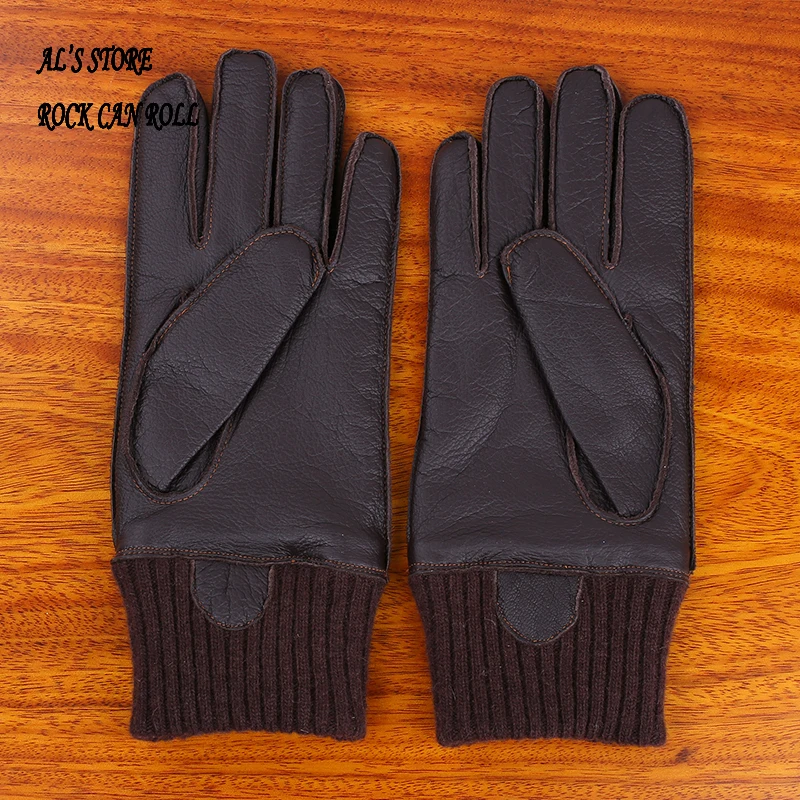 G-A10 Super Offer! Genuine Thick Goat Skin Good Quality Leather & Wool Durable Rider Gloves 5 Sizes