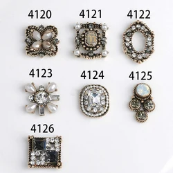 10PCS Factory Direct Assorted Styles Crystal Rhinestones Vintage Brooch Accessories for Women DIY Flatback Scrapbooking Crafts