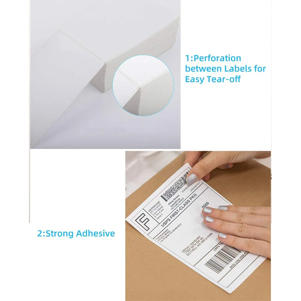 Phomemo Thermal Label 4x6 inch Universal Shipping Address Paper for Rollo, MUNBYN, Zebra, Fargo Printer  3.5x1.125 inch Labels