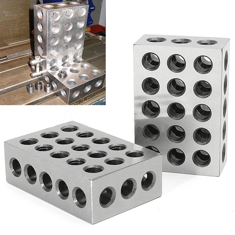 

Precision Blocks Hardened Steel 1-2-3 Blocks 0.0001" Precision Matched Machinist 123 Milling Tool 23 Holes 25-50-75mm BLOCK 2pc