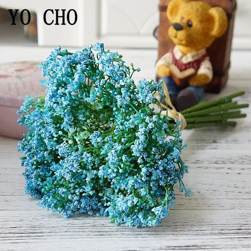 YO CHO Artificial Flowers Babies Breath Flowers Plastic Flowers Bouquets Faux Flower Stems Fake Gypsophila Plants Flowers