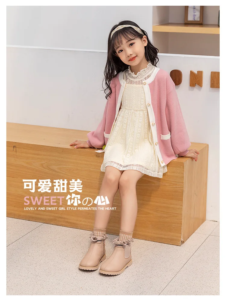 Generic Stivali lunghi da donna, in velluto, per bambini, caldi