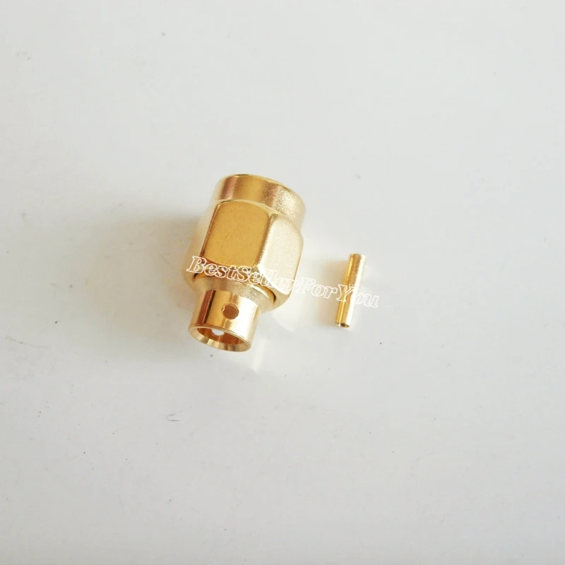 10Pcs RP SMA RPSMA RPSMA Solder Plug Male Straight Connector For Semi-rigid RG402 0.141" Cable image 3