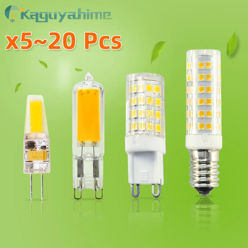 =(K)= 5/10/20Pcs LED G9 G4 E14 Lamp Bulb Dimmable Bulb 3w 5w 9w AC 220V DC 12V SMD2835 COB G4 LED G9 Lamp Replace Halogen Light