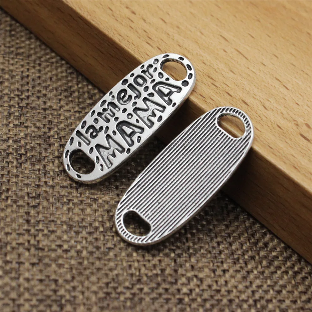 13X30 Mm Fashion Antiek Zilver Spaans Mama Papa Connectors Hanger Tibetaans Zilveren Ketting Armband Sluitingen Kralen 20 Pcs k02106