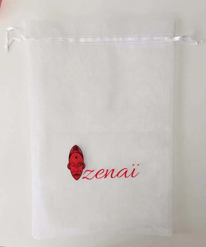 Sacs en Organza avec Logo Coloré Personnalisé et Proximité Blanche, Petites Pochettes d'Exposition de Bijoux GT, Sondes, Fil, Sac Cadeau, 100 Pièces