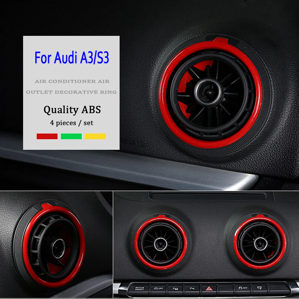 Car Air Outlet Trim Ring Cover For Audi A3 S3 8V 2013 2014 2015 Cabriolet Sline Sportback Styling Creative Decorate Accessories