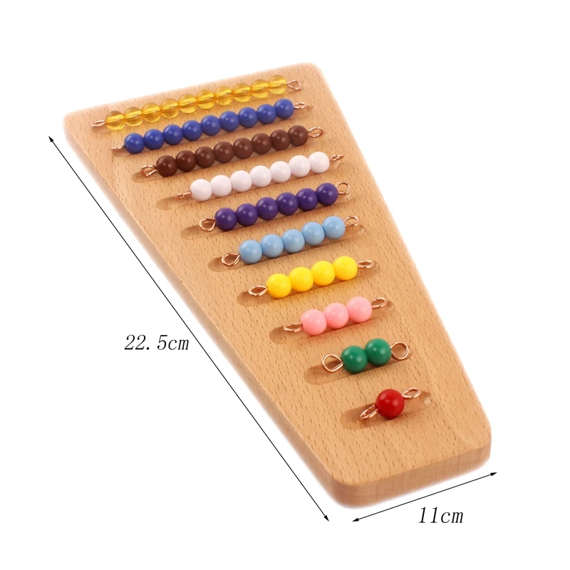 Montessori Vân Gỗ Đồ Chơi Nhiều Màu Hạt Cầu Thang Có Khay 1-10 Hạt Toán Học Giáo Dục Tuổi Ấu Thơ Mầm Non Đào Tạo Học Tập đồ Chơi