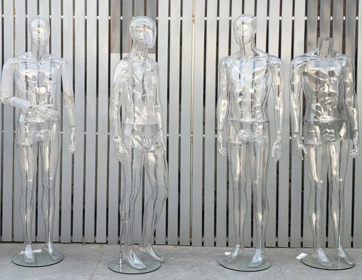 Transparent Men Mannequin Full Body Clear Model Fashionable For Display