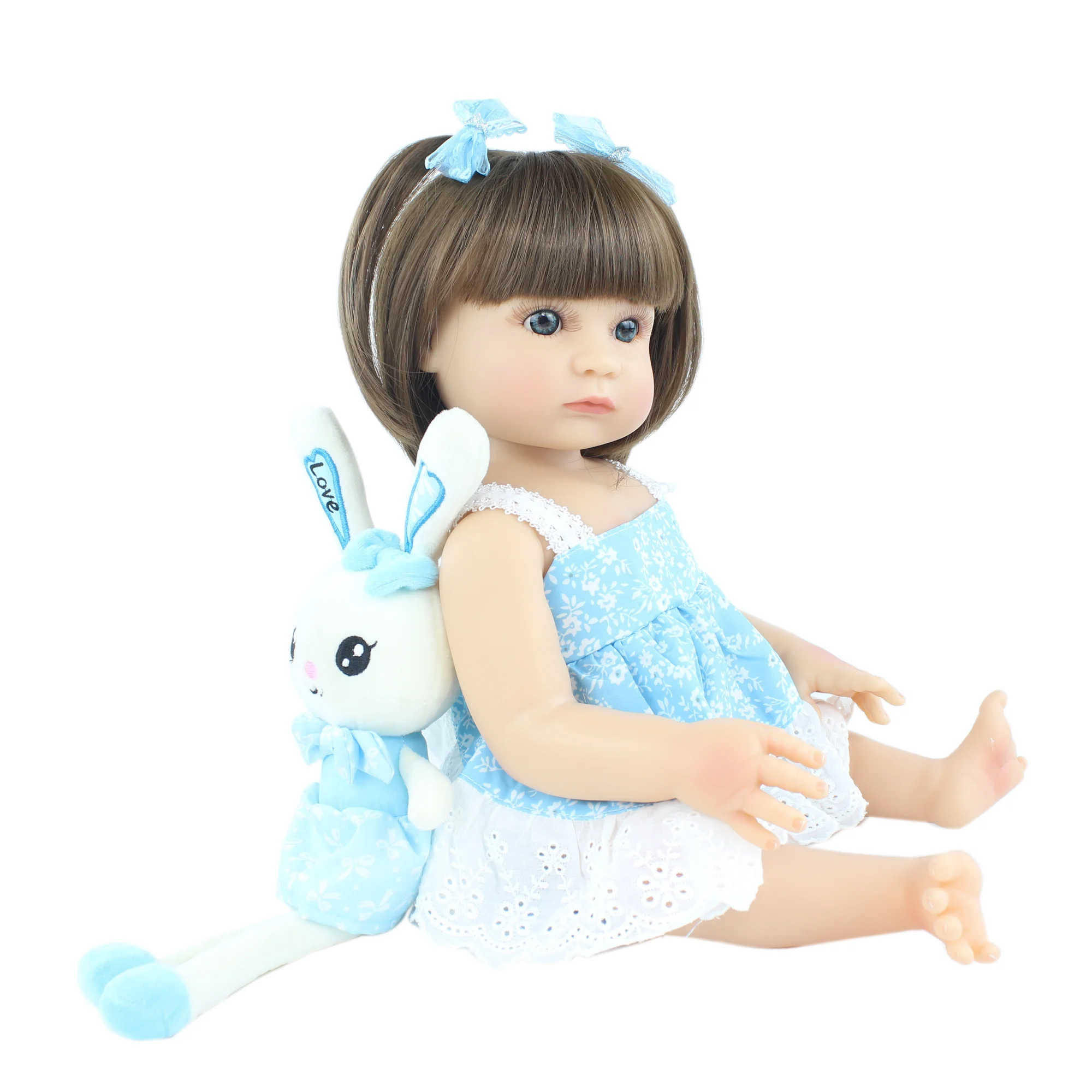 48 CM and 55 CM Full Silicone Reborn Baby Doll Toys For Girl Vinyl Princess Babies Birthday Gift Bonecas Kids Bathe Toy