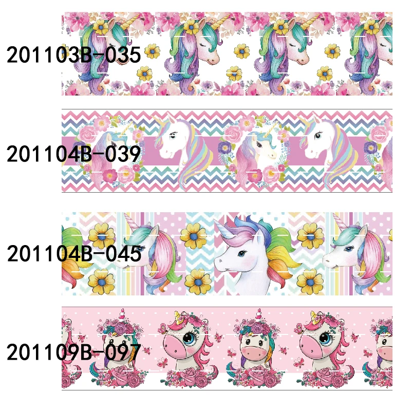 cartoon unicorn printed grosgrain ribbon rainbow tape (50 yards/lot) Kids DIY 16MM 22MM 25MM