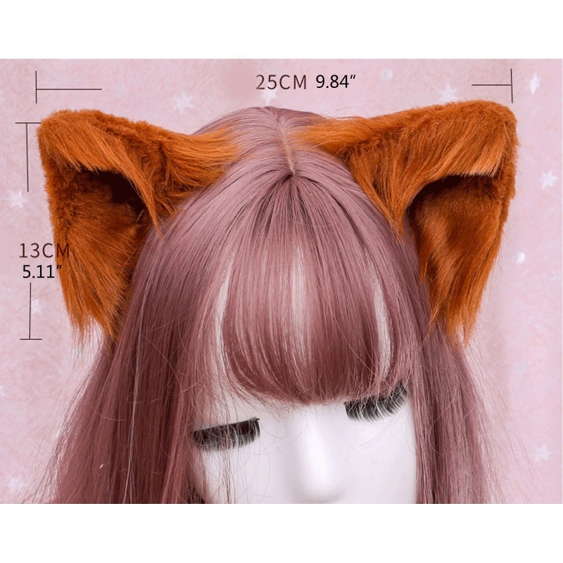 1 Pair Sweet Lovely Furry Animal Beast Ears Hair Clips Anime Lolita Wolf Cat Cosplay Plush Hairpins Halloween Party Costume Acce