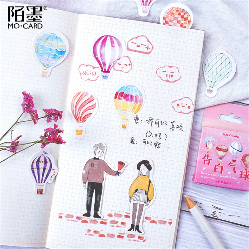 46PCS/Set Love Story Balloon Diary Stickers diy Scrapbooking Decoration Stationery Kawaii Sticker Supplies