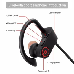 U8 Wireless Bluetooth Sport Earphones IPX7 Sweatproof Stereo bass headphone with Mic for Phones Auriculares wireless earphones