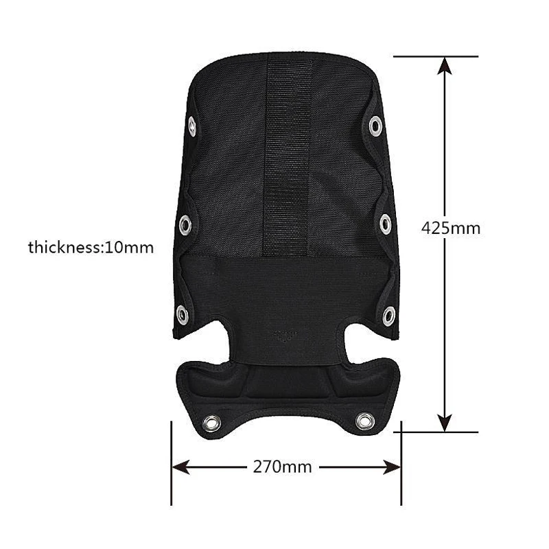 Scuba Diving Backplate Pad Professional Compression Soft Storage Pocket Diving BCD Back Cushion Support Pad