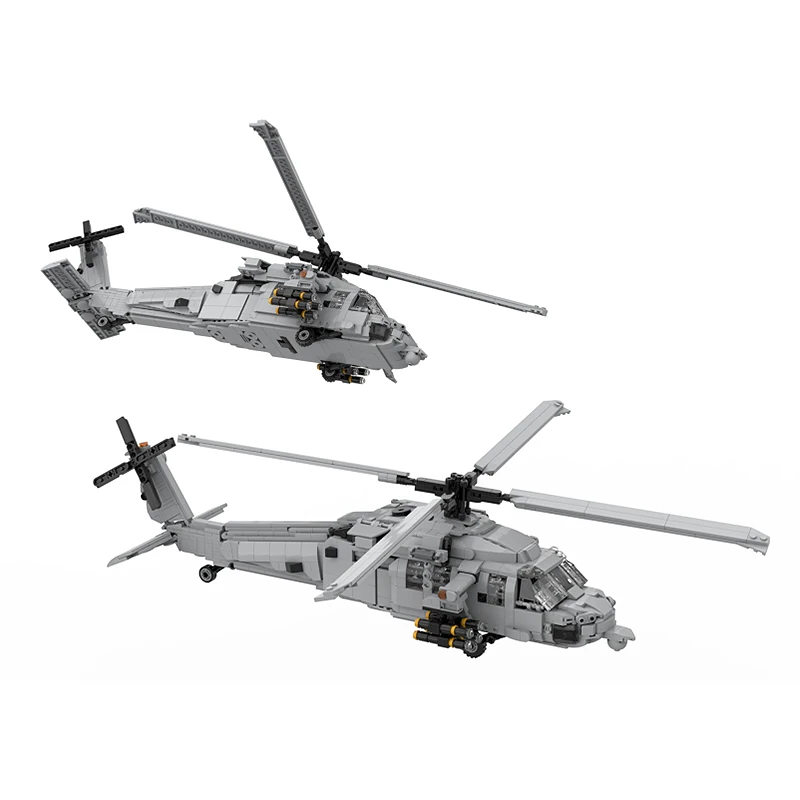 MOC Military Helicopters Airplane MH-60S Building Blocks Modern Soldier Figure Weapons US Bricks Accessories Special Forces Toys