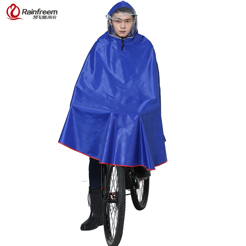 

Rainfreem Impermeable Raincoat Women/Men Thick Bicycle Rain Poncho Plaid Oxford/Knitting Jacquard Women Waterproof Rain Gear