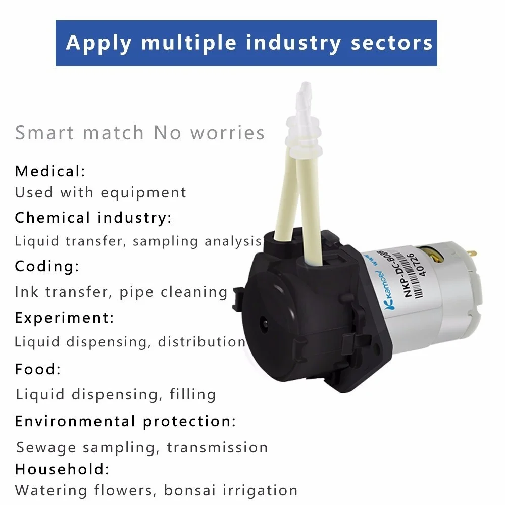 Kamoer DC 12V 24V Dosing Pump Peristaltic Pumps Dosing Head With Connector Arduino Aquarium Lab Analytic Diy Liquids Motor Tool