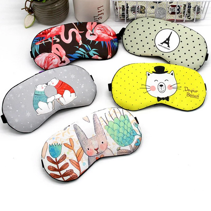 Cute Cotton Cartoon Eye Cover Sleeping Mask Funny Anime Eyepatch Sleep Mask Travel Relax Eye Band Sleeping Aid Kids Blindfolds