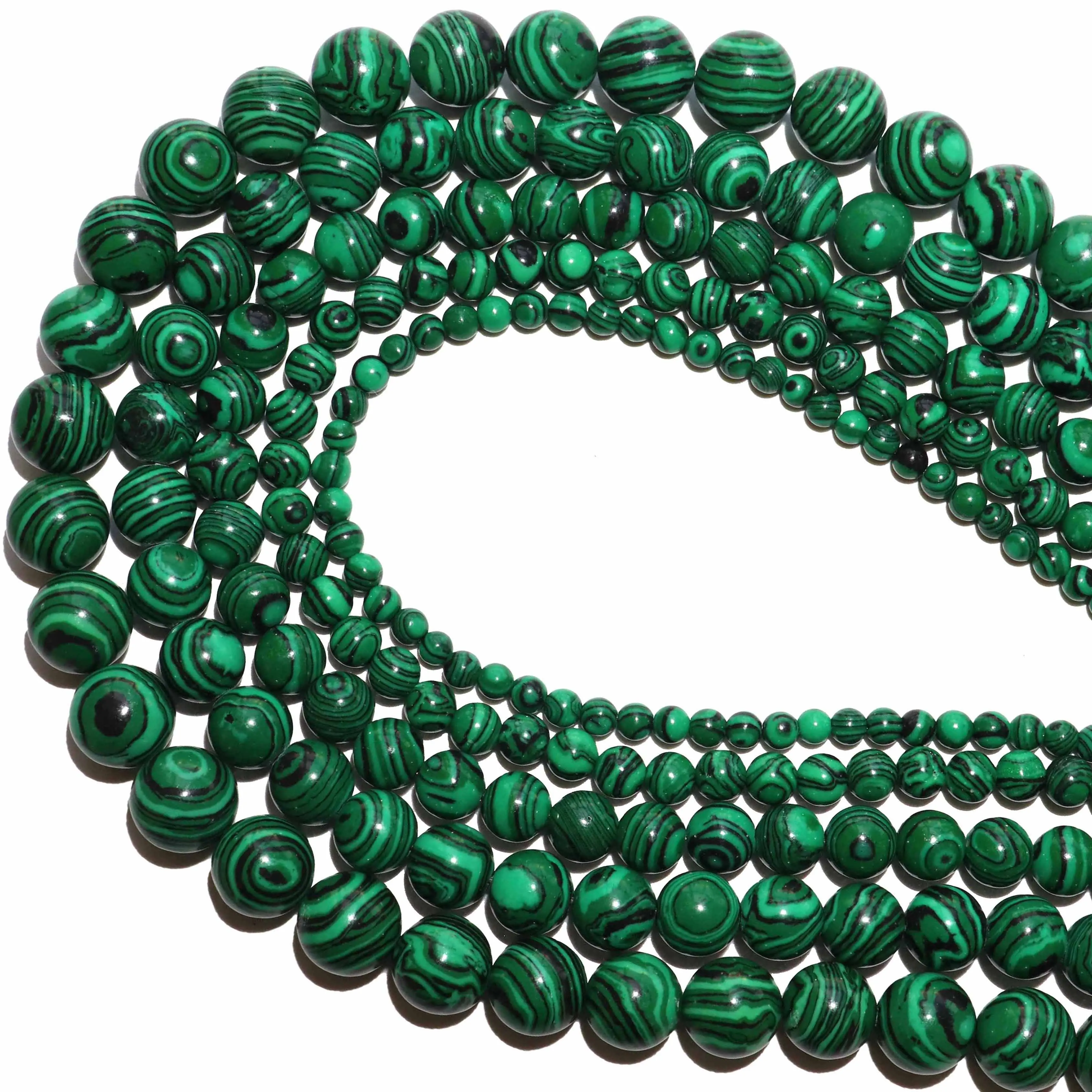 Natural Green Malachite Stone Loose Spacer Bead For Jewelry Making Charm DIY Bracelet Necklace Accessories 2 3 4 6 8 10 12mm