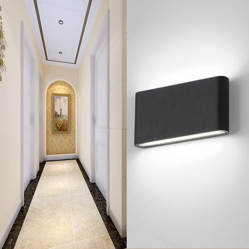 Imagem -03 - Outdoor Impermeável 6w 12w Led Wall Lamp Modern Alumínio Sconce Sala de Estar Quarto Indoor Wall Light Jardim Lâmpada Iluminação