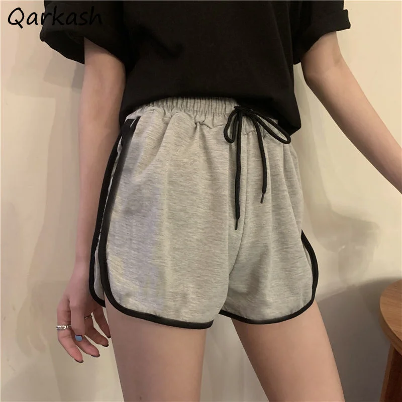 Pantalones cortos combinables para mujer, Shorts informales de estilo coreano para estudiantes, ropa de calle Harajuku, moda sencilla y elegante suelto, con cintura elástica, novedad de verano