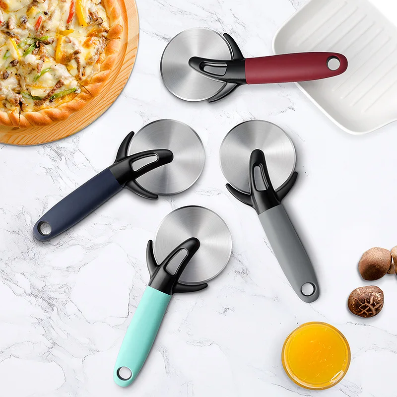 Pizza Cutter 430 Stainless Steel Pizza Knife Cake Bread Pies Round Knife Pastry Pasta Dough Kitchen Baking Tools