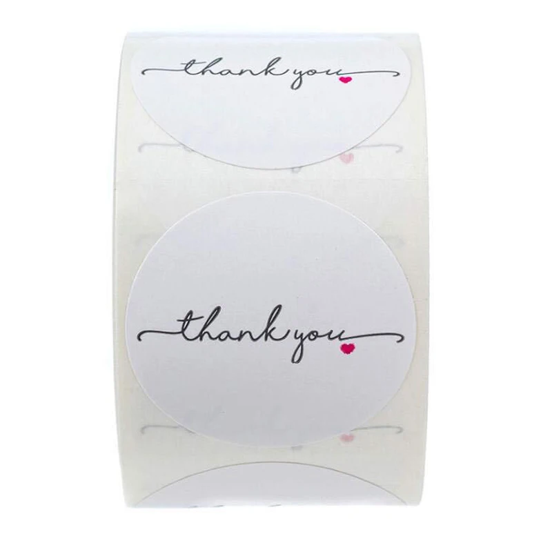 50-500pcs Round White Paper Label Sticker Thank You Sticker Scrapbook 1 Inch Wedding Envelope Seal Handmade Stationery Sticker