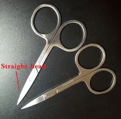 EasyNail 2pcs  New Mirror surface Straight Head Professional Cuticle Manicure Pedicure Nails Scissors,eyebrow,Nose,