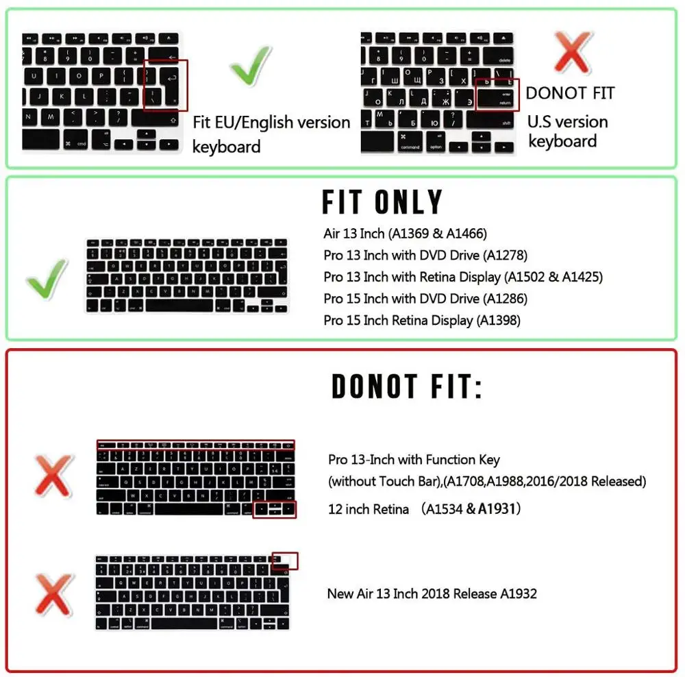 For Macbook Air 13 Keyboard Cover with Russian Letters for Mac Book Pro 13 15 Magic 1st Gen Silicone Keyboard Skin Protector