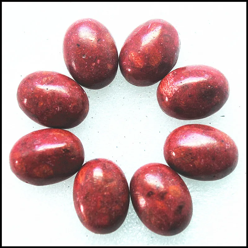 4PCS Natural Sponge Coral Cabochons Oval Shape13X18MM 15x20MM Red Colors Loose Coral Beads For Pendants Making Accessories