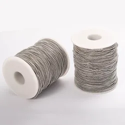 5m/roll Stainless Steel Ball Chain Bulk 1.5/2/3mm Bead Chain for Diy Jewelry Making Men Necklace Chain Keychain Connect Findings