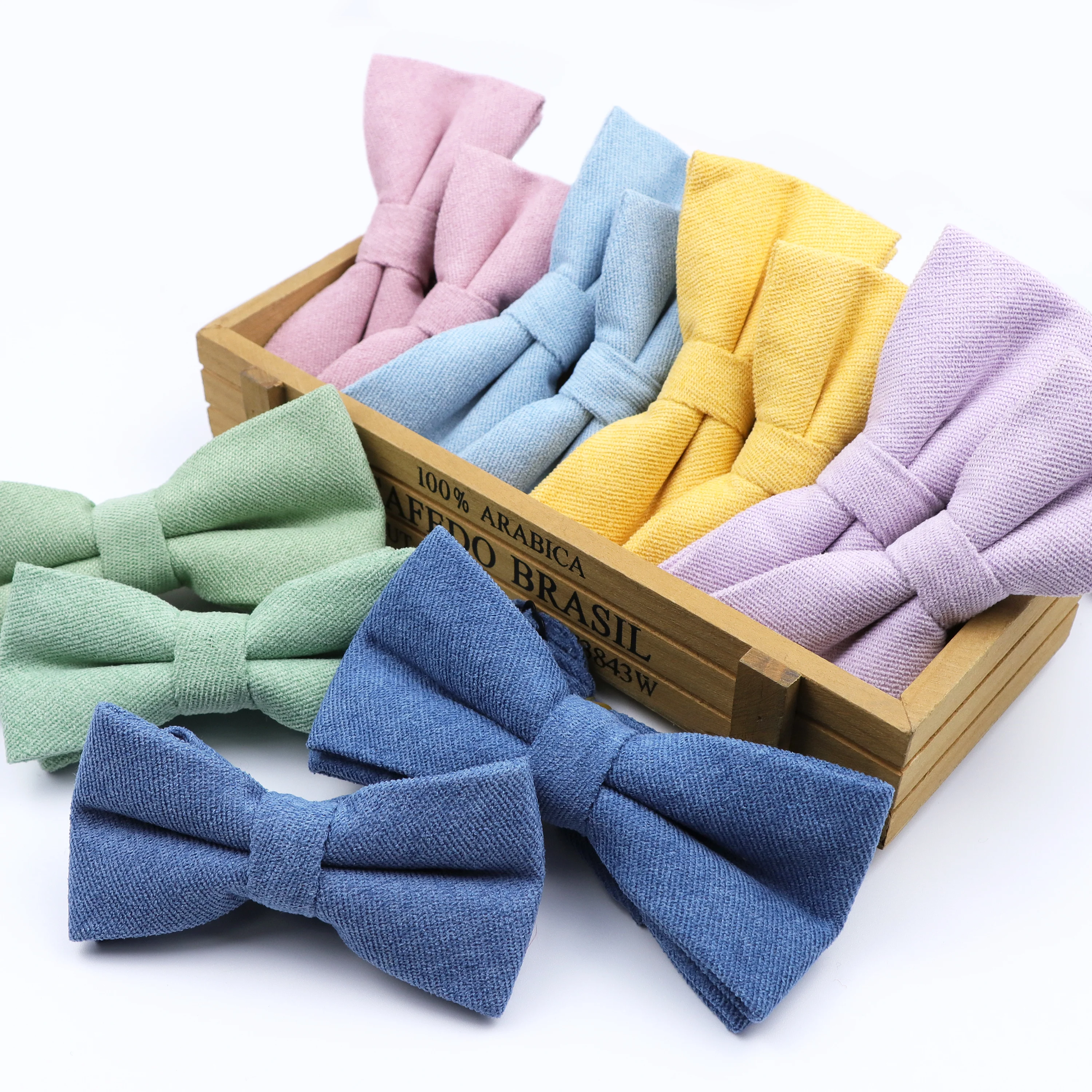 Classic Candy Colorful Men Kids Bowtie Set Super Soft Velvet Corduroy Wedding Party Butterfly Romantic Bow Tie Cravat Accessory