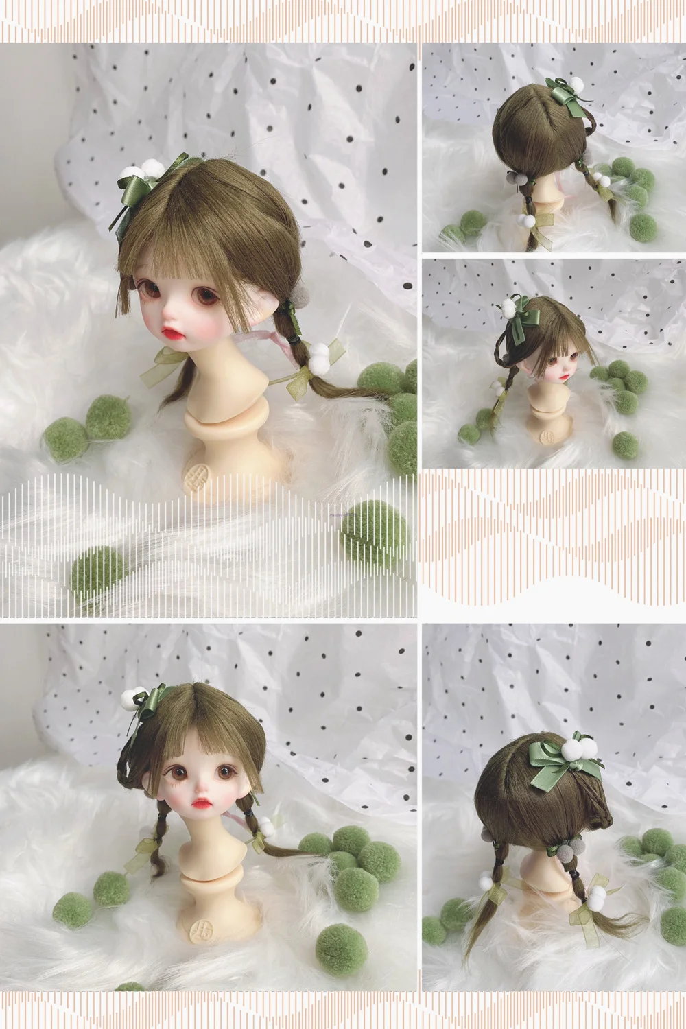 OB11 1/8 1/6 Scale BJD Wig Doll Accessories Super Cute Hair Wigs For BJD/SD OB11 BB YOSD Girl Accessories C1457