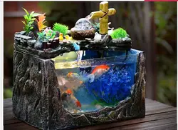 Rockery running water living room creative small goldfish aquarium home aquarium